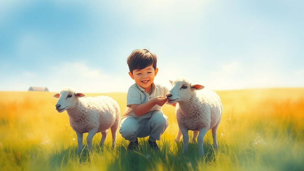 강릉 여행 완벽 가이드: KTX부터 맛집, 명소, 숨은 보석까지! 6 아이와 함께 대관령 양떼목장 (watercolor 스타일)