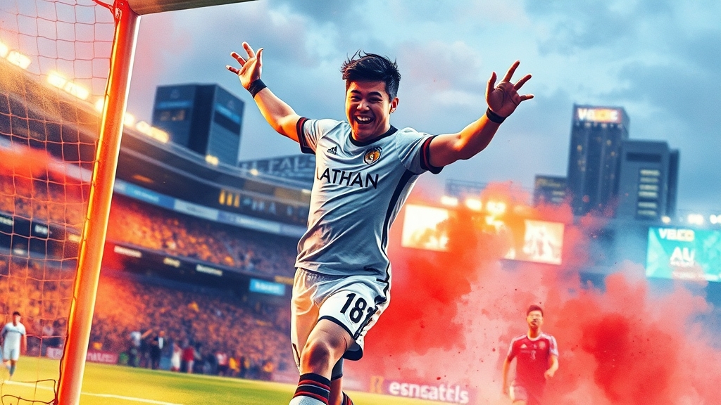 손흥민 MLS 적응 및 활약 (watercolor 스타일)