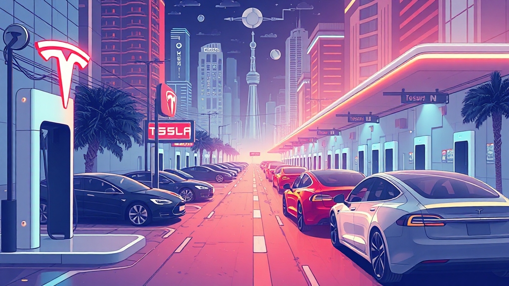 테슬라 경쟁사 비교 및 투자 고려 사항 (illustration 스타일)