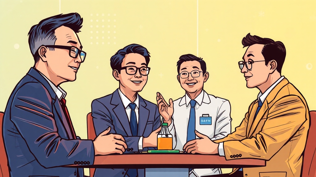 젠슨 황 방한: APEC CEO 서밋, HBM 협력, 한미 반도체 동맹 강화 7 주요 기업 회동: 협력 내용 (cartoon 스타일)