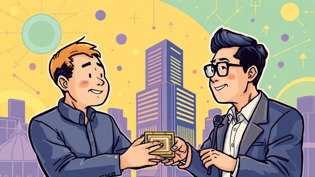 젠슨 황 방한: APEC CEO 서밋, HBM 협력, 한미 반도체 동맹 강화 9 한미 반도체 협력 강화 (cartoon 스타일)