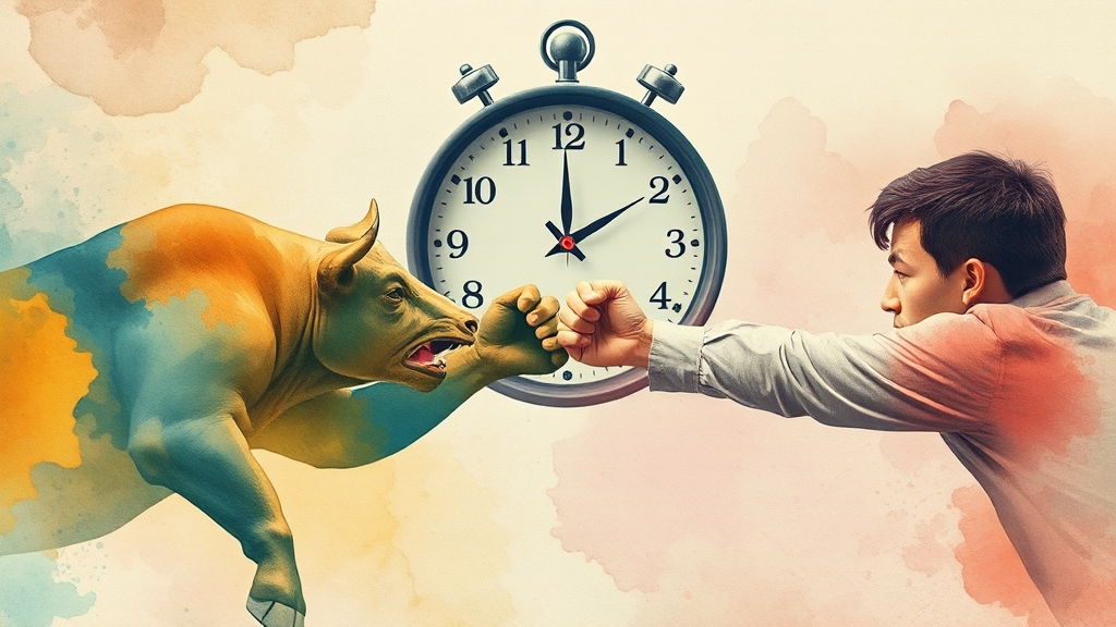 금리 인하, 투자 전략은? (watercolor 스타일)