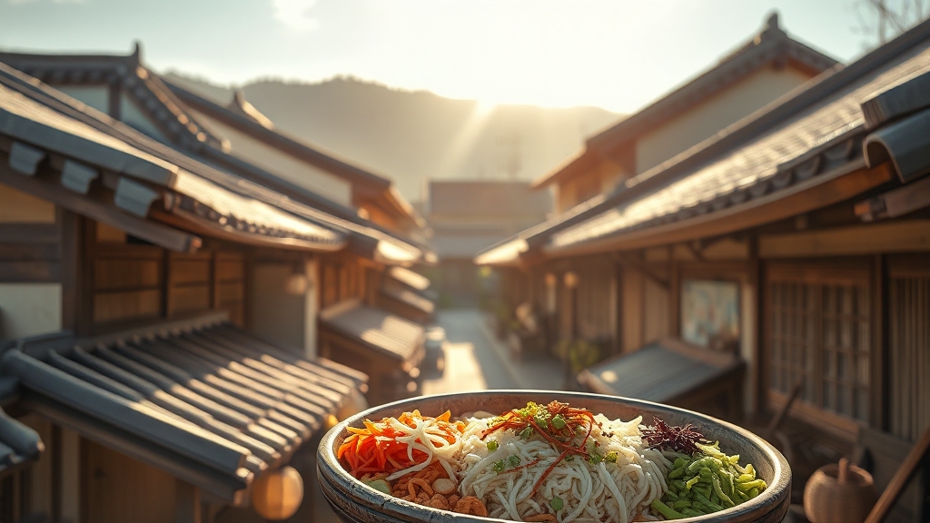 1박 2일 국내여행 TOP5: 숨겨진 명소 & 완벽 추천 코스 4 1위: 전주 - 역사와 맛, 한옥의 향연 (realistic 스타일)