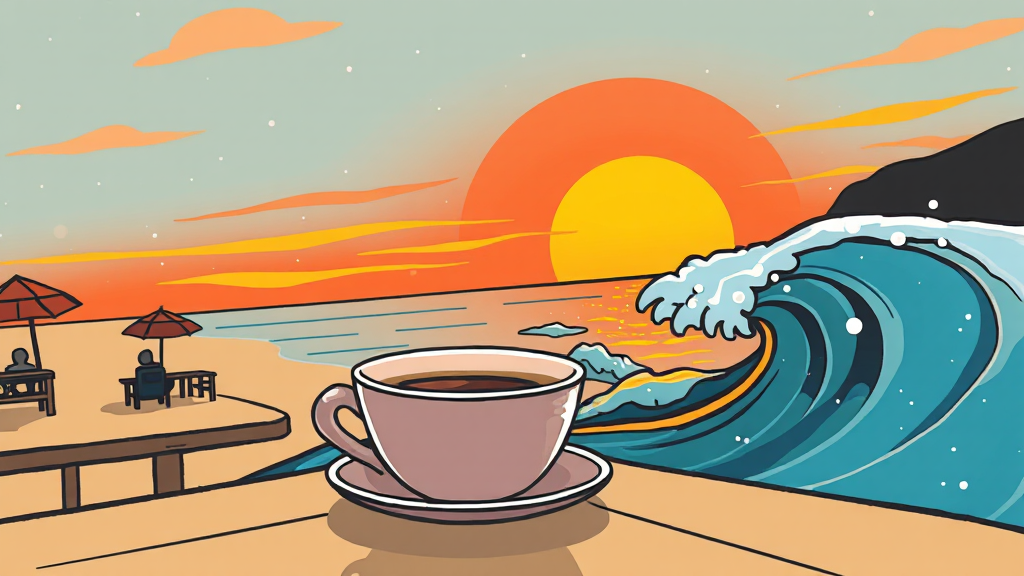 1박 2일 국내여행 TOP5: 숨겨진 명소 & 완벽 추천 코스 15 4위: 강릉 - 바다와 커피 향 가득한 낭만 (cartoon 스타일)