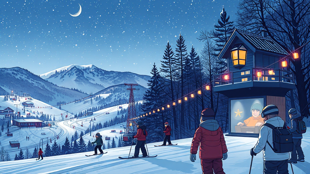 2025/26 스키장 개장일 총정리: 시즌권, 안전, 준비사항 완벽 가이드 4 수도권 스키장 특징 (illustration 스타일)