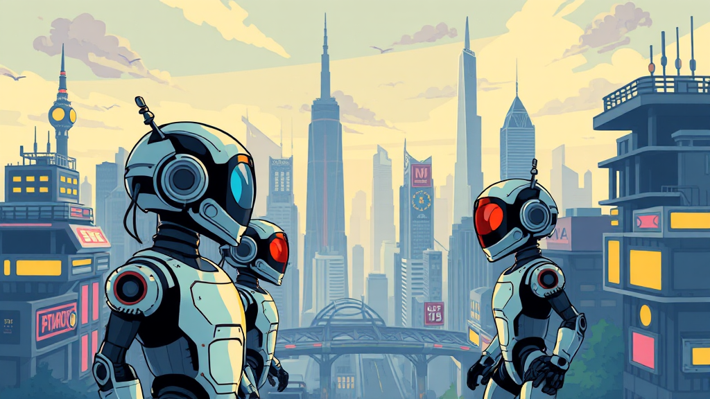 일론 머스크의 AI 로봇 혁명: 미래 일자리, 경제, 화폐의 변화 3 미래 일자리 변화 예측 (cartoon 스타일)