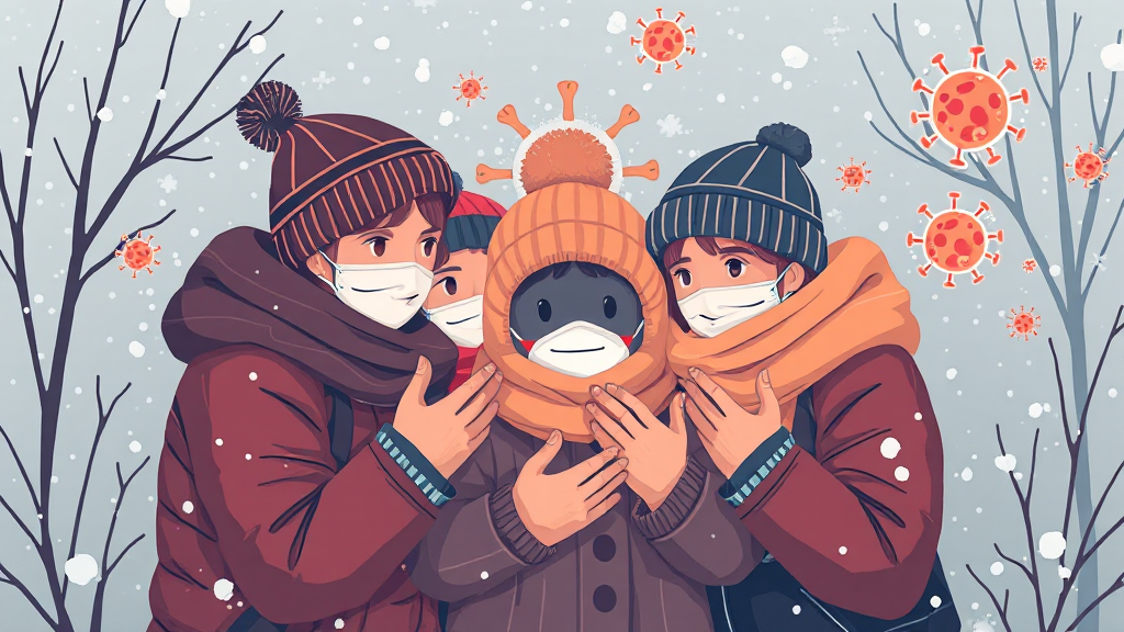 2025 독감 대유행 대비: 증상, 예방접종, 감염 경로 완벽 분석 2 독감, 무엇이 다를까? (illustration 스타일)