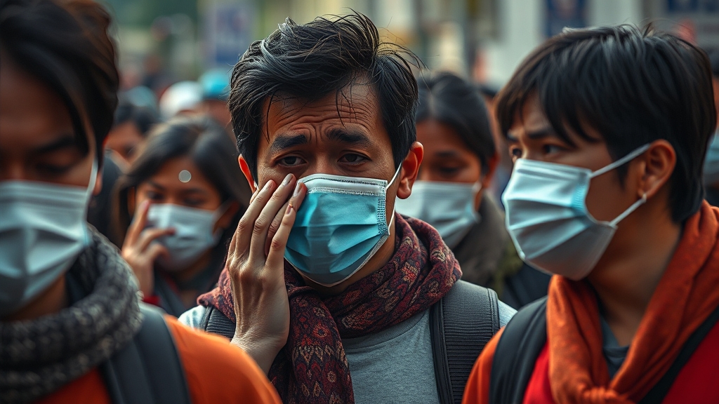 2025 독감 대유행 대비: 증상, 예방접종, 감염 경로 완벽 분석 10 독감 전파 경로 및 감염 원인 (realistic 스타일)