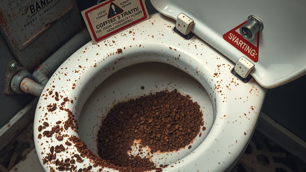 커피 찌꺼기 재활용 A to Z: 활용법, 건조, 변기 배출 주의사항 9 커피 찌꺼기, 변기에 버리면 안 돼요! (realistic 스타일)