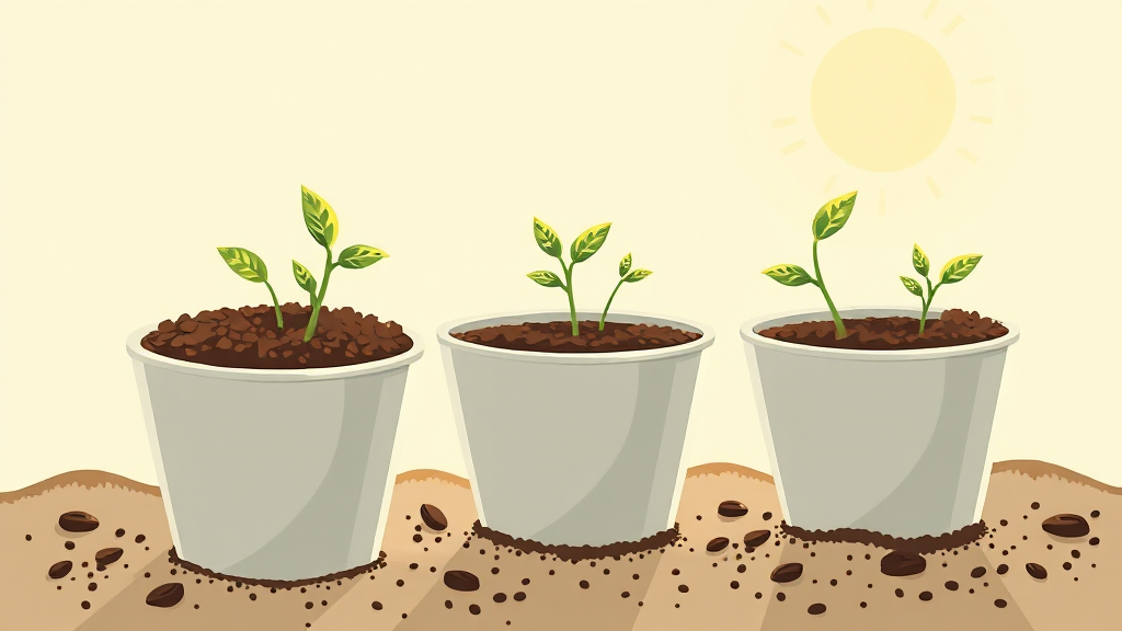 커피 찌꺼기 재활용 A to Z: 활용법, 건조, 변기 배출 주의사항 15 커피 찌꺼기, 이제 알뜰하게 재활용하세요! (illustration 스타일)