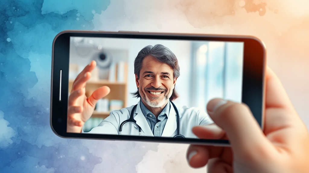 비대면 진료란? (watercolor 스타일)