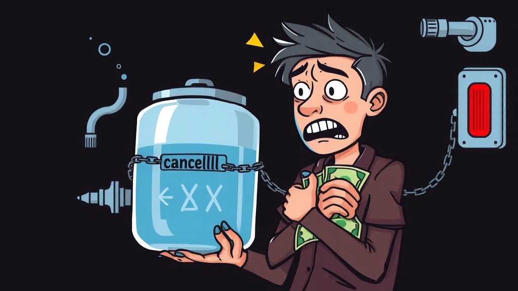 정수기 렌탈 계약 해지 시 위약금 (illustration 스타일)