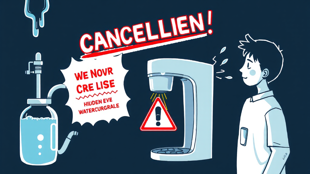 정수기 렌탈료 외 추가 비용 청구 사례 (illustration 스타일)