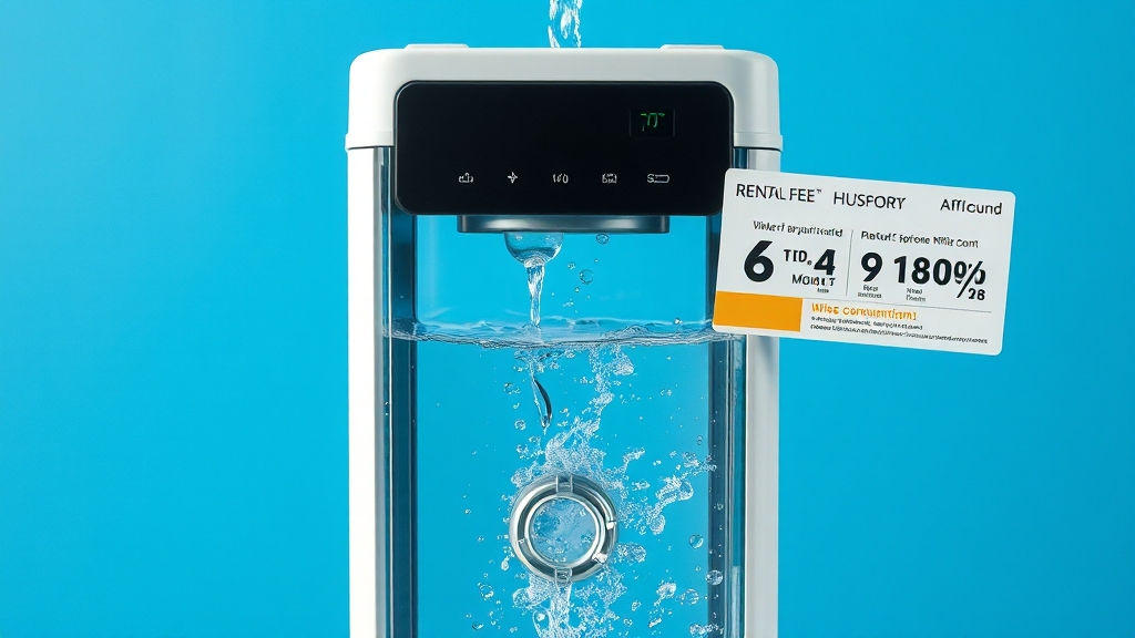 정수기 렌탈 비용 및 혜택 비교 (realistic 스타일)