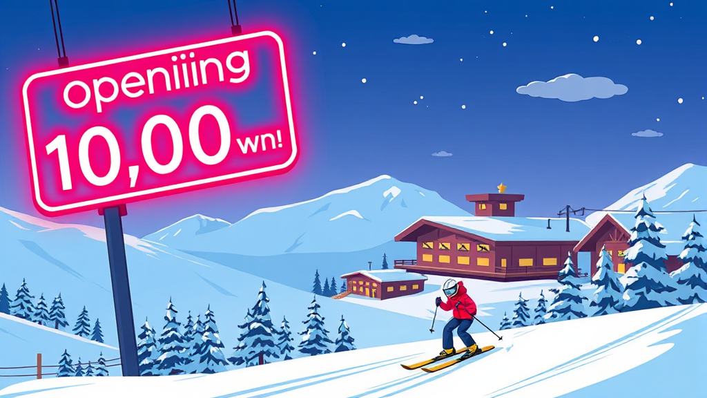스키장 개장 기념 프로모션 (cartoon 스타일)