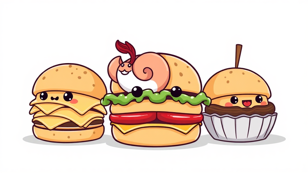 베이비버거 3종 전격 소개 (illustration 스타일)