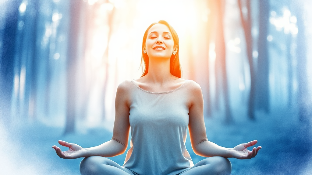 암 진단 후 토탈 케어: 식단, 운동, 멘탈 관리 & 요양병원 선택 A to Z 5 스트레스 관리 & 심리적 안정 (watercolor 스타일)