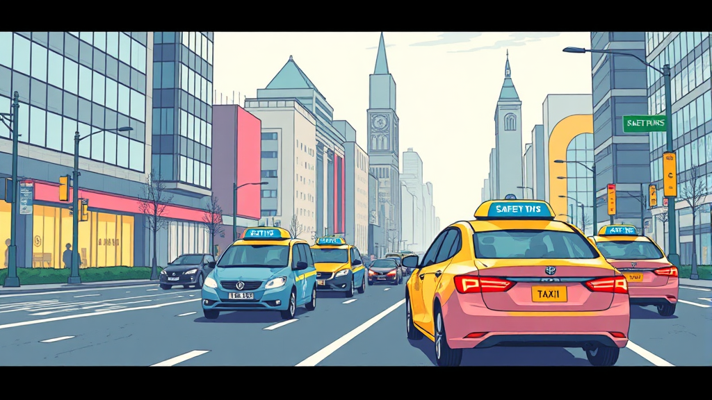 로보택시 운영 및 안전 관련 이슈 (illustration 스타일)