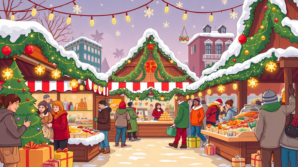 크리스마스 마켓 주요 매장 (cartoon 스타일)
