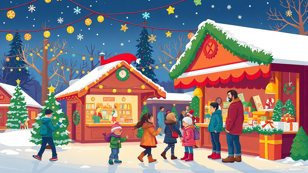 크리스마스 마켓 방문 팁 (cartoon 스타일)