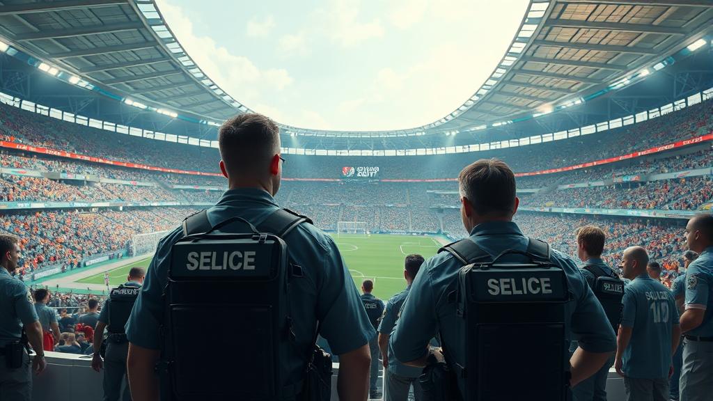 경기장 주변, 정말 안전할까? (realistic 스타일)