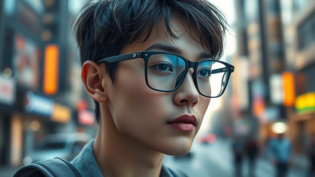 AI 안경, 일상 속 디자인 (realistic 스타일)