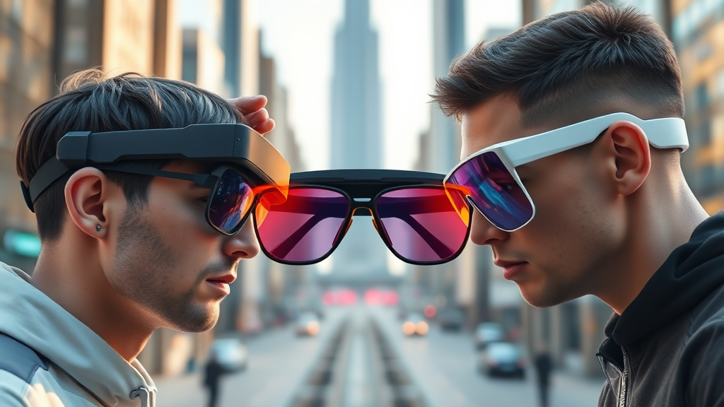 AI 안경 시장 경쟁 구도 (realistic 스타일)