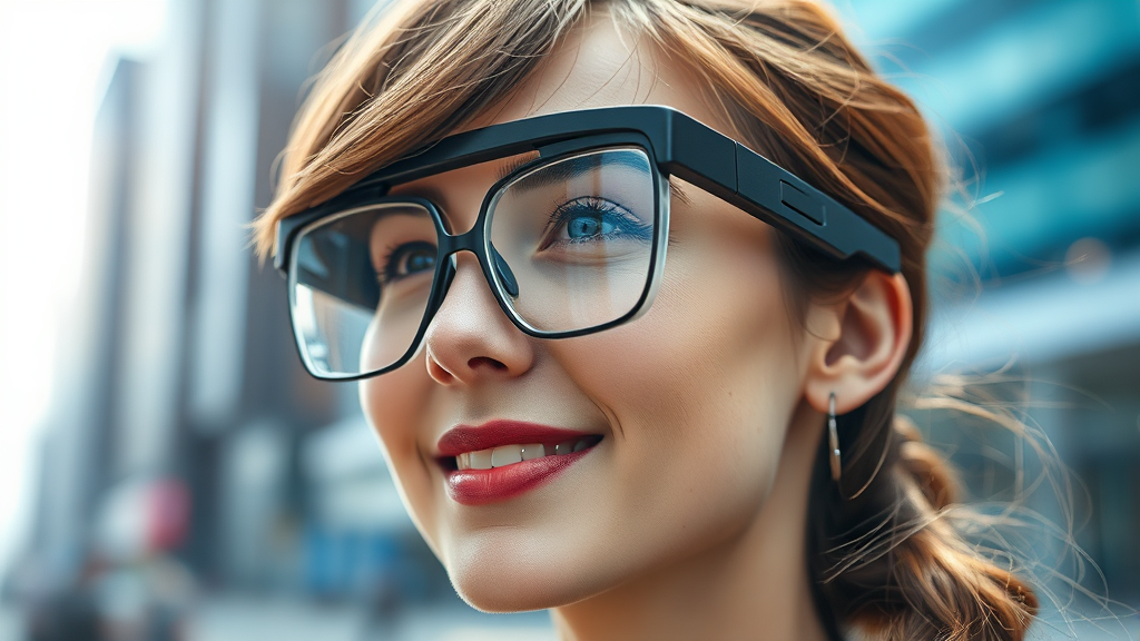 AI 안경 출시 배경 및 필요성 (realistic 스타일)