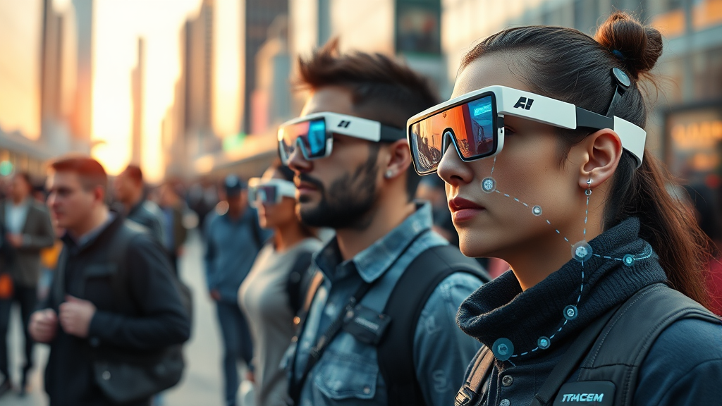 AI 안경 관련 투자 및 전망 (realistic 스타일)