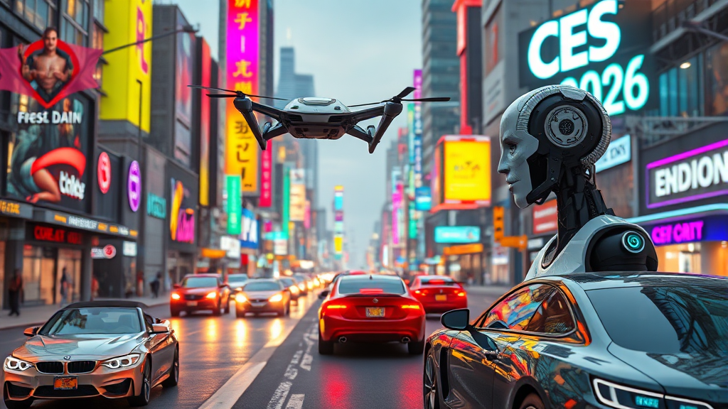 CES 2026 핵심 기술 트렌드 (realistic 스타일)