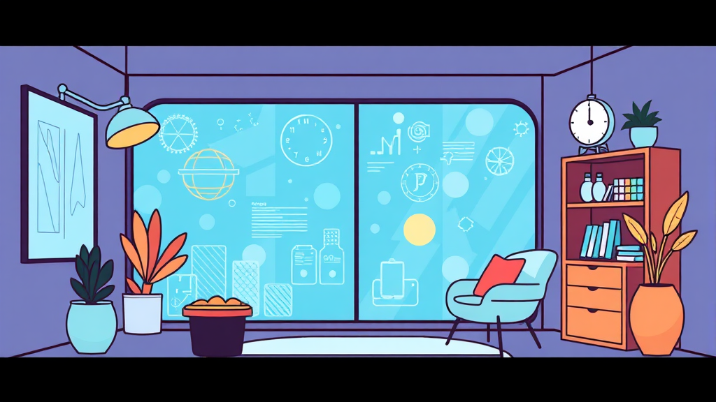 디지털 헬스케어 & 뷰티테크 (cartoon 스타일)