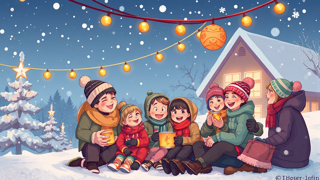 겨울 축제의 매력 (illustration 스타일)
