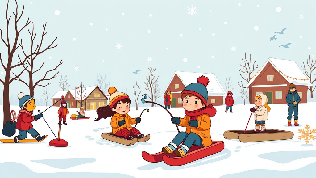 겨울 축제 체험 활동 (cartoon 스타일)