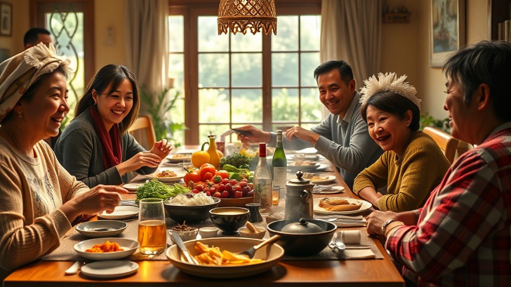 밥상 걱정 끝! 먹거리 지원 사업 (realistic 스타일)