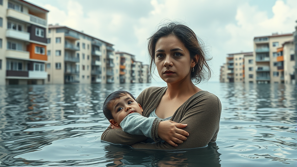 영화 대홍수: 핵심 줄거리 (realistic 스타일)