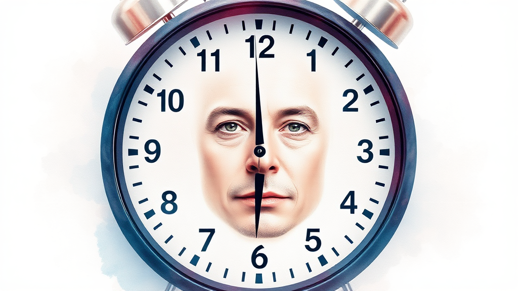 일론 머스크의 시간 관리 비법 (watercolor 스타일)