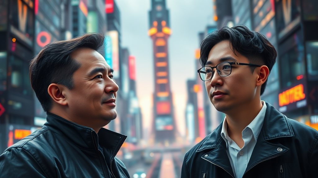 머스크-황 만남: 의미는? (realistic 스타일)