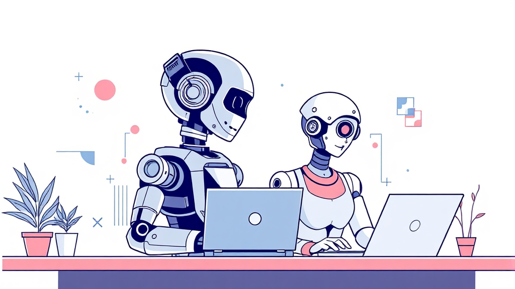 AI, 미래 노동 환경 변화는? (illustration 스타일)