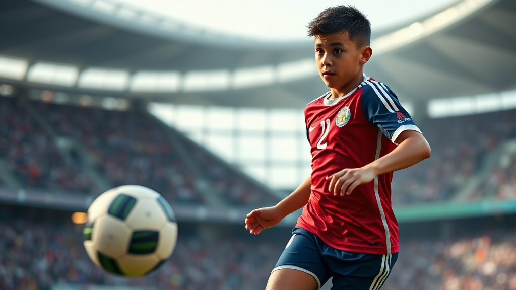 숨겨진 축구 경력과 실력 (realistic 스타일)