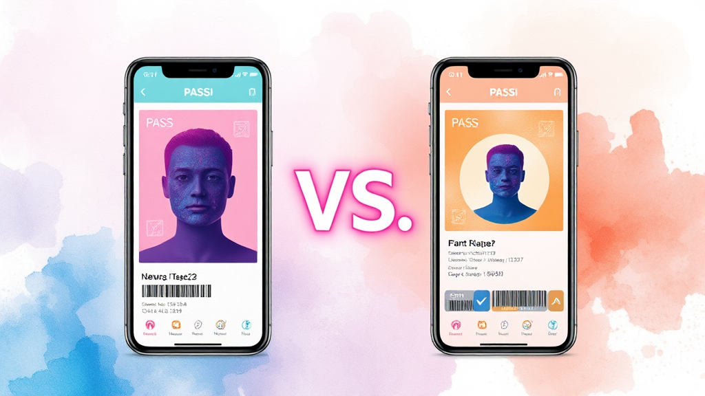 정부24 vs PASS 앱 비교 (watercolor 스타일)
