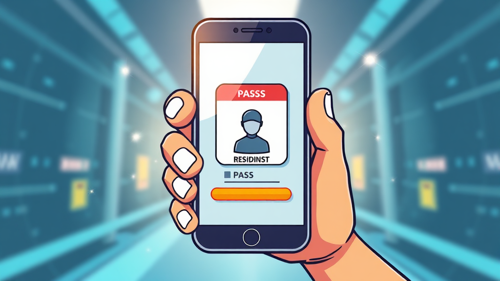 PASS 앱 발급 방법 (cartoon 스타일)