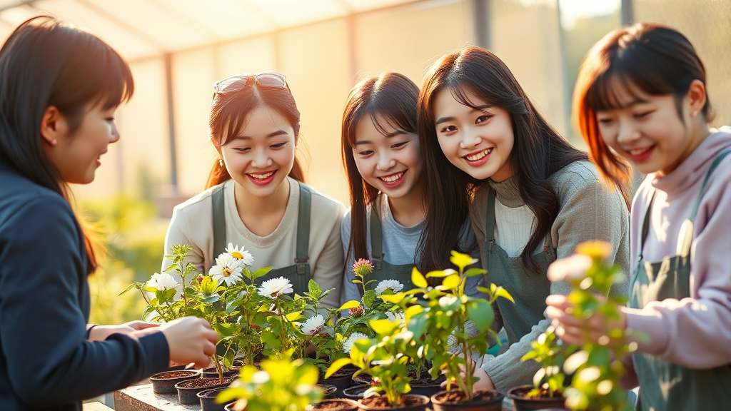 우현진 주변 인물 (realistic 스타일)