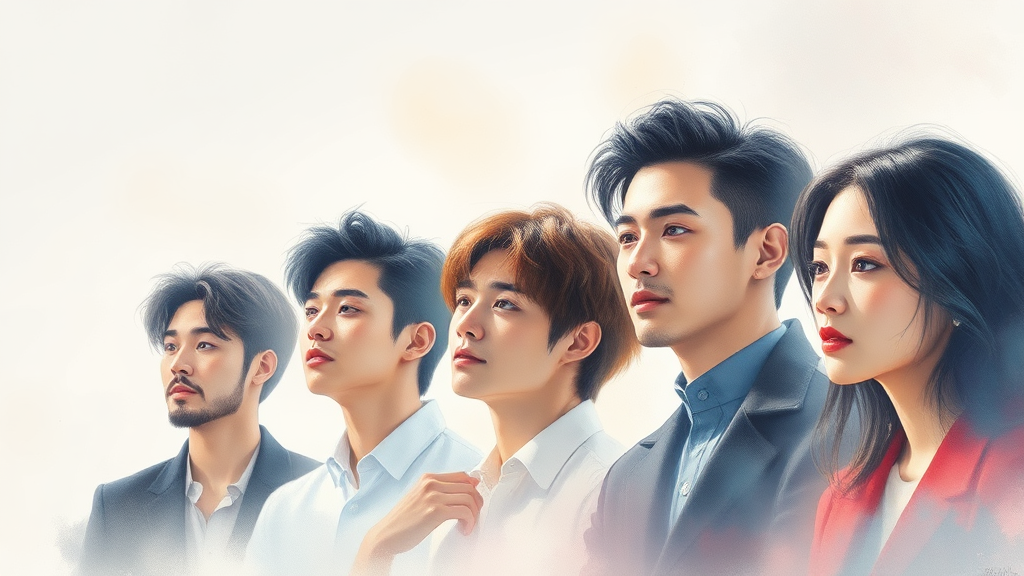 30기 남성 출연자 프로필 (watercolor 스타일)