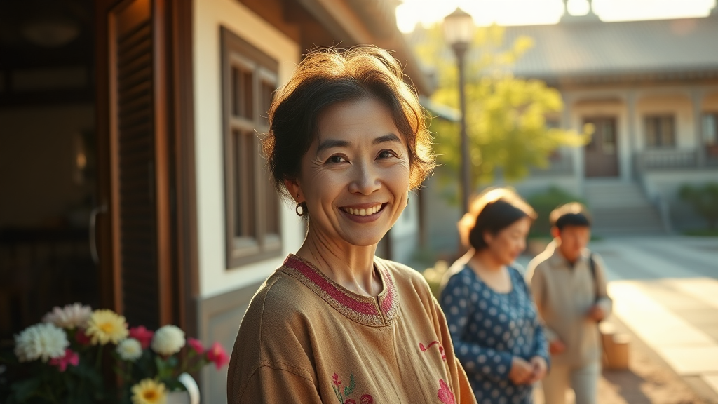 인터뷰 및 기사 속 강애심 배우 (realistic 스타일)