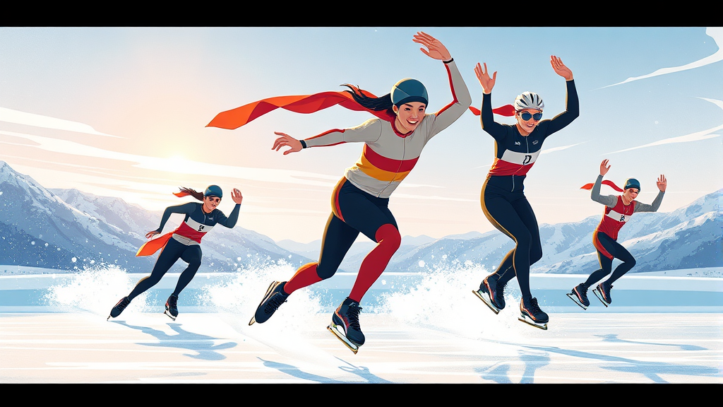 빙상 종목 메달 가능성 (illustration 스타일)