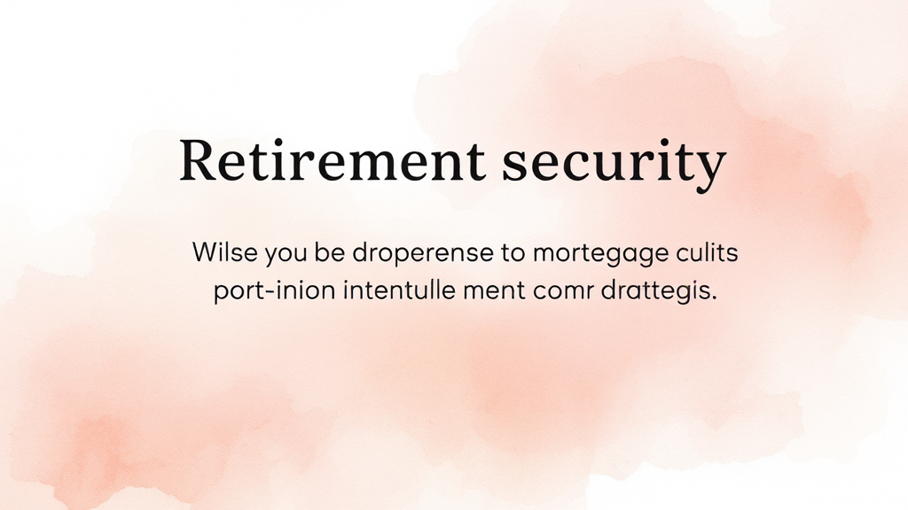 주택연금 가입 시점별 유리한 전략과 주의사항 (watercolor 스타일)