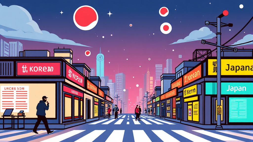 범죄 예측 및 진단 AI: 한국과 일본의 기술 수준 비교 (cartoon 스타일)