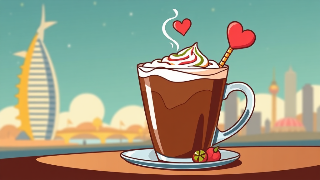 스타벅스 두바이 초콜릿 라떼 2종: 모카 vs 말차, 당신의 선택은? 7 두바이 테마 음료, 그 이상의 가치: 기념일과 특별한 날을 위한 선택 (cartoon 스타일)