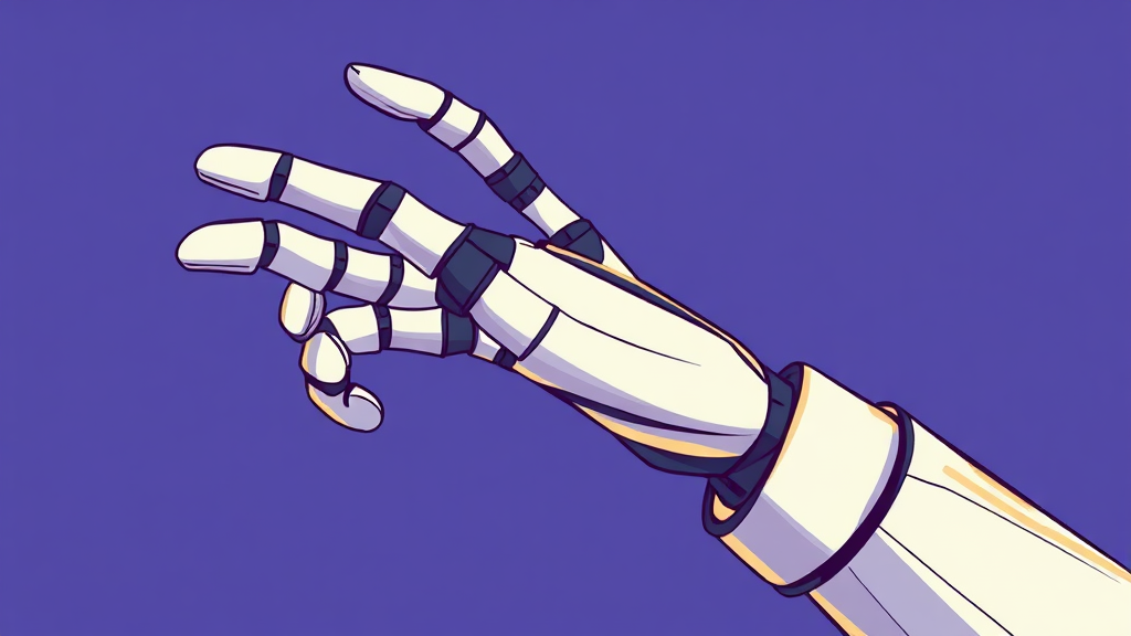 로봇 손 기술: 인간처럼 정교한 움직임을 구현하는 핵심 (cartoon 스타일)