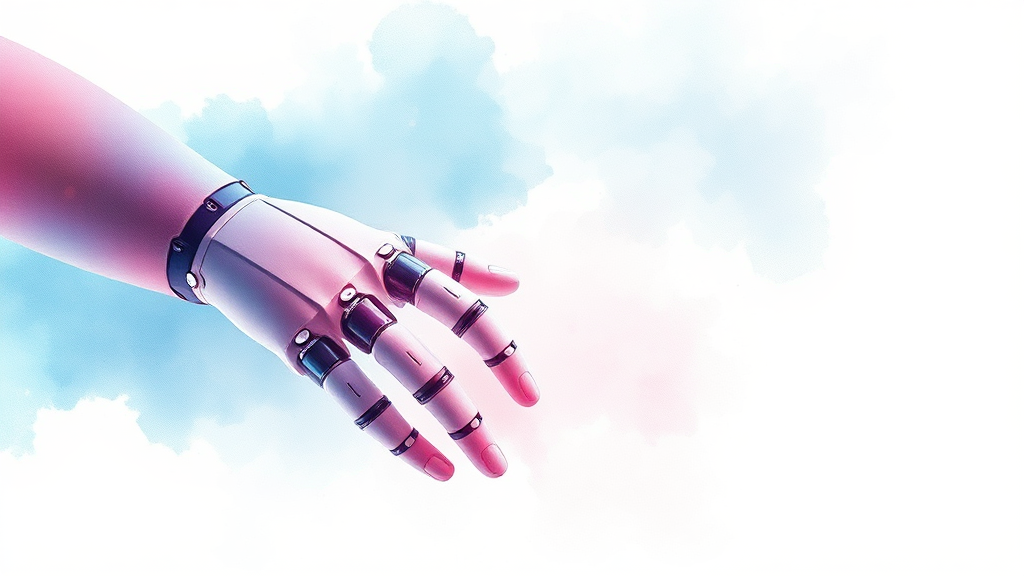 로봇 손의 다양한 활용 분야와 기대 효과 (watercolor 스타일)